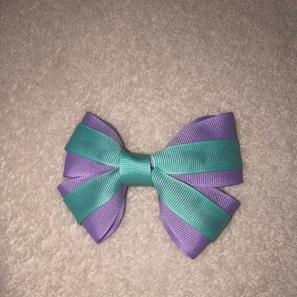 Nicoles Boutique Lavender Purple and Teal Hairbow